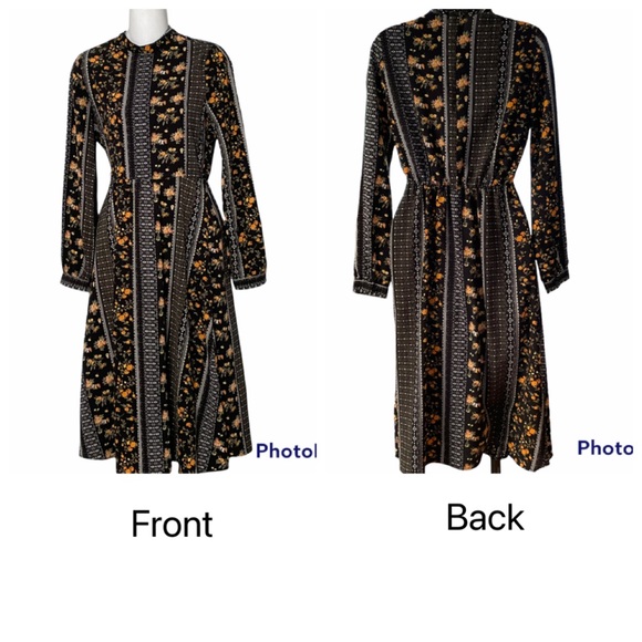 VERO MODA Floral Print Fit & Flare Midi Dress With High Neck Size XS - Picture 4 of 16